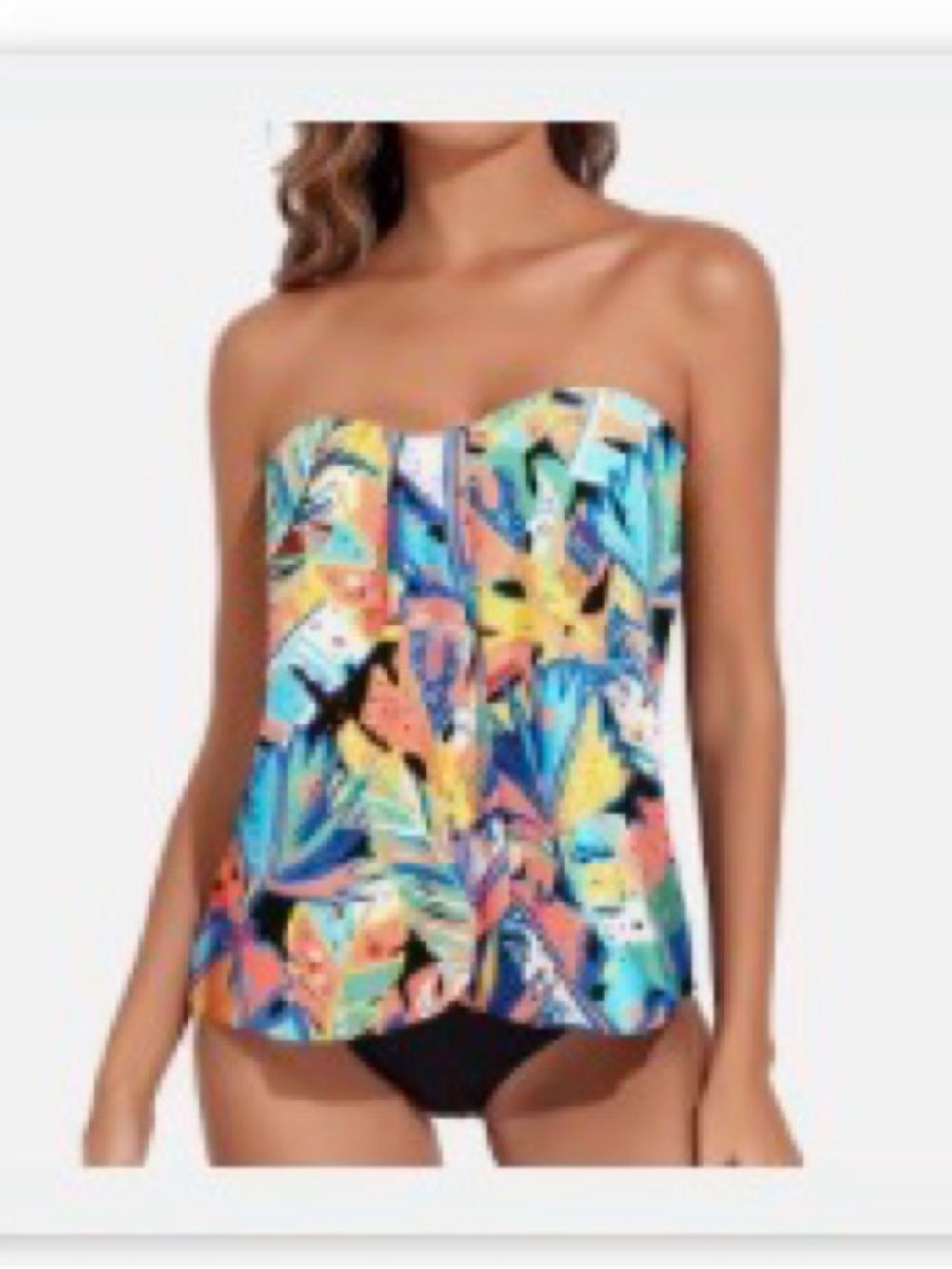 Tempt Me Colorful Leaves Tankini Top and Bottoms